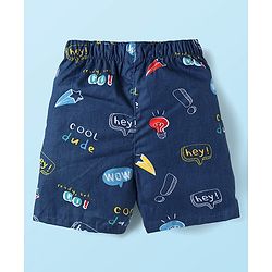 Babyhug Cotton Poplin Woven Boxer with Star Print Pack of 3 - Navy Blue Yellow