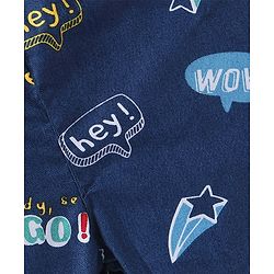 Babyhug Cotton Poplin Woven Boxer with Star Print Pack of 3 - Navy Blue Yellow