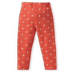 Babyhug Single Jersey Knit Full Length Leggings With Floral & Polka Dot Print Pack of 3 - Olive Green Red & White