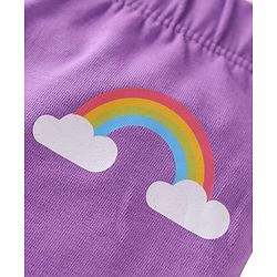 Babyhug Single Jersey Knit Full Length Leggings with Stretch Polka Dots & Rainbow Print Pack Of 3 - Orange & Purple