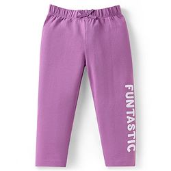 Babyhug Single Jersey Knit Full Length Leggings With Polka Dot Print Pack of 3 - Purple Pink & White