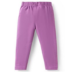 Babyhug Single Jersey Knit Full Length Leggings With Polka Dot Print Pack of 3 - Purple Pink & White