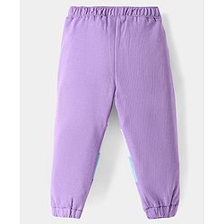 Babyhug Cotton Knit Full Length Cut & Sew Lounge Pant - Lilac