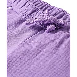 Babyhug Cotton Knit Full Length Cut & Sew Lounge Pant - Lilac