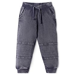 Babyhug Cotton Knit Full Length Cut & Sew Lounge Pants - Grey