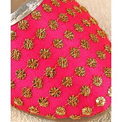 Cute Walk by Babyhug Slip On Mojaris With Sequin Embroidery - Fuchsia