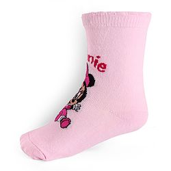 Cute Walk By Babyhug Disney Ankle Length Anti-Bacterial Socks With Minnie Mouse And Family Graphics Pack Of 3 - Pink Light Blue & Yellow