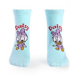 Cute Walk By Babyhug Disney Ankle Length Anti-Bacterial Socks With Minnie Mouse And Family Graphics Pack Of 3 - Pink Light Blue & Yellow