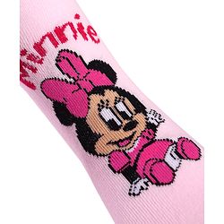 Cute Walk By Babyhug Disney Ankle Length Anti-Bacterial Socks With Minnie Mouse And Family Graphics Pack Of 3 - Pink Light Blue & Yellow
