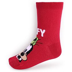 Cute Walk By Babyhug Disney Ankle Length Anti-Bacterial Socks With Mickey, Goofy And Donald Graphics Pack Of 3 - Green Red & Blue