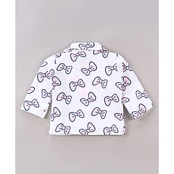 Babyhug Disney Single Jersey Knit Full Sleeves Night Suit With Minnie Mouse Print - White