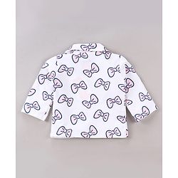 Babyhug Disney Single Jersey Knit Full Sleeves Night Suit With Minnie Mouse Print - White