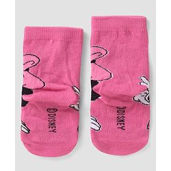 Cute Walk By Babyhug Disney Ankle Length Anti-Bacterial Socks  With Minnie Mouse Graphics Pack Of 3 - Pink & White