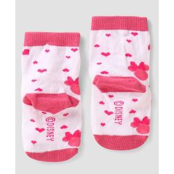 Cute Walk By Babyhug Disney Ankle Length Anti-Bacterial Socks  With Minnie Mouse Graphics Pack Of 3 - Pink & White