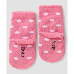 Cute Walk By Babyhug Disney Ankle Length Anti-Bacterial Socks  With Minnie Mouse Graphics Pack Of 3 - Pink & White