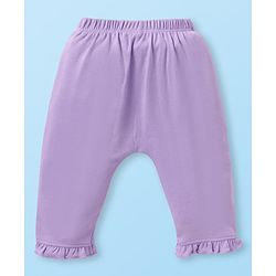 Babyhug Disney Interlock Knit Full Length Diaper Leggings With Minnie Mouse Graphics & Bow Detailing Pack Of 3 - Purple Pink & White