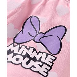 Babyhug Disney Interlock Knit Full Length Diaper Leggings With Minnie Mouse Graphics & Bow Detailing Pack Of 3 - Purple Pink & White