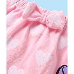 Babyhug Disney Interlock Knit Full Length Diaper Leggings With Minnie Mouse Graphics & Bow Detailing Pack Of 3 - Purple Pink & White