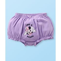 Babyhug Disney Single Jersey Knit Bloomers with Minnie Mouse Graphics Pack of 3 - Pink White & Lavender