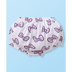 Babyhug Disney Single Jersey Knit Bloomers with Minnie Mouse Graphics Pack of 3 - Pink White & Lavender