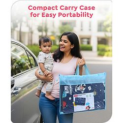 Babyhug Disney Premium Reversible Foldable Waterproof Floor mat- 6ftx4ft|Thickness 8mm|Space Theme|Colorful|Learn and Play Mat|Soft Foam|Baby Massage| Carry Bag|BIS Certified