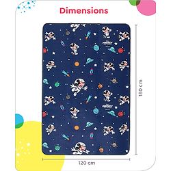 Babyhug Disney Premium Reversible Foldable Waterproof Floor mat- 6ftx4ft|Thickness 8mm|Space Theme|Colorful|Learn and Play Mat|Soft Foam|Baby Massage| Carry Bag|BIS Certified