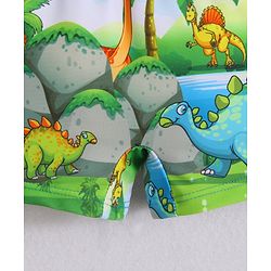 Babyhug Swimming Trunks & Cap with Dino Print - Green