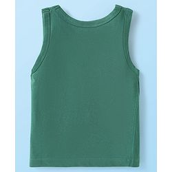 Babyhug Disney Interlock Knit Sleeveless Vests with Simba Graphics Pack of 3 - Green Navy Blue & White
