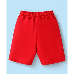 Babyhug Disney Single Jersey Knit Half Sleeves Striped Polo T-Shirt & Shorts Set With Winnie The Pooh Graphics - Red