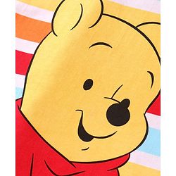 Babyhug Disney Single Jersey Knit Half Sleeves Striped Polo T-Shirt & Shorts Set With Winnie The Pooh Graphics - Red