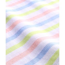 Babyhug Cotton Knit Half Sleeves T-Shirt with Stripes - White
