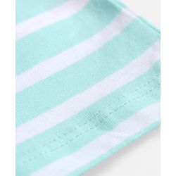 Babyhug 100% Cotton Knit Half Sleeves Striped T-Shirt - Light Blue