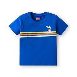 Babyhug Cotton Knit Half Sleeves T-Shirts With Animal & Text Print Pack Of 3 - Orange & Blue
