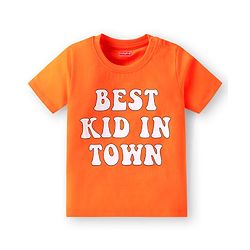 Babyhug Cotton Knit Half Sleeves T-Shirts With Animal & Text Print Pack Of 3 - Orange & Blue