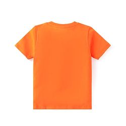 Babyhug Cotton Knit Half Sleeves T-Shirts With Animal & Text Print Pack Of 3 - Orange & Blue
