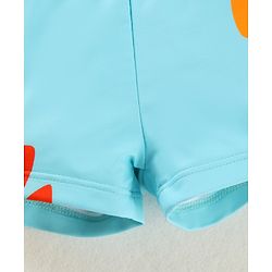 Babyhug Swimming Trunk & Cap with Dino Print - Blue