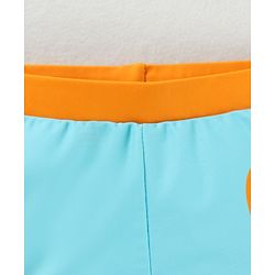 Babyhug Swimming Trunk & Cap with Dino Print - Blue