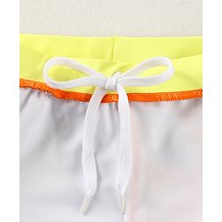 Babyhug Swimming Trunk & Cap with Dino Print - Green & Orange