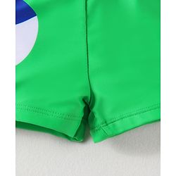 Babyhug Swimming Trunk & Cap with Horse Print - Green
