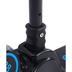 Babyhug 3 Wheel Blue & Black Foldable Kids Scooter With LED Wheels & Music|4 Level Adjustable|Non-Slip Wide Deck| 50 Kg Capacity| Lean to Steer Mechanism| Foot Brake| Easy Fold Design | No Assembly