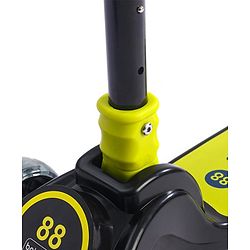 Babyhug 3 Wheel Yellow & Black Foldable Kids Scooter With LED Wheels & Music|4 Level Adjustable|Non-Slip Wide Deck| 50 Kg Capacity| Lean to Steer Mechanism| Foot Brake| Easy Fold Design | No Assembly