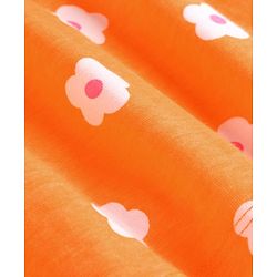 Babyhug Single Jersey Knit Half Sleeves Floral & Oranges Printed Frocks with Bow Applique Pack of 2 - Orange & White