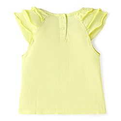Babyhug Single Jersey Knit Sleeveless Top & Shorts Set With Parrot Print & Embroidery - Yellow & Pink