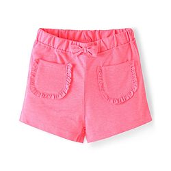 Babyhug Single Jersey Knit Sleeveless Top & Shorts Set With Parrot Print & Embroidery - Yellow & Pink