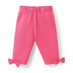 Babyhug Single Jersey Knit Frill Sleeves Floral Embroidered Top & Lounge Pant with Bow Applique - Blue & Pink