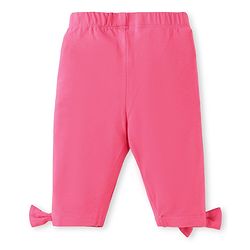 Babyhug Single Jersey Knit Frill Sleeves Floral Embroidered Top & Lounge Pant with Bow Applique - Blue & Pink