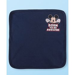 Babyhug Disney Interlock Knit Wash Clothes with Mickey Mouse Graphics Pack of 3 - Navy Blue Red & White