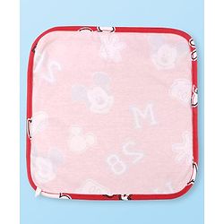 Babyhug Disney Interlock Knit Wash Clothes with Mickey Mouse Graphics Pack of 3 - Navy Blue Red & White