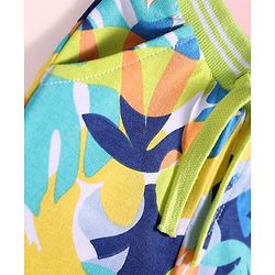 Babyhug Terry Knit Mid Thigh Shorts With Leaf Print - White