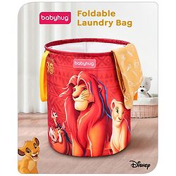 Babyhug Disney Foldable Laundry Bag with Handle Lion King Theme - Red